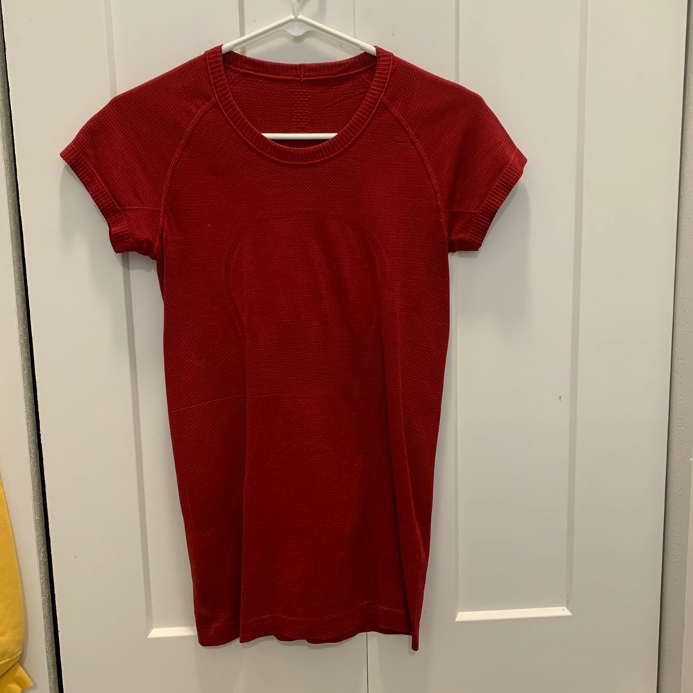 Red Short sleeve Lululemon shirt